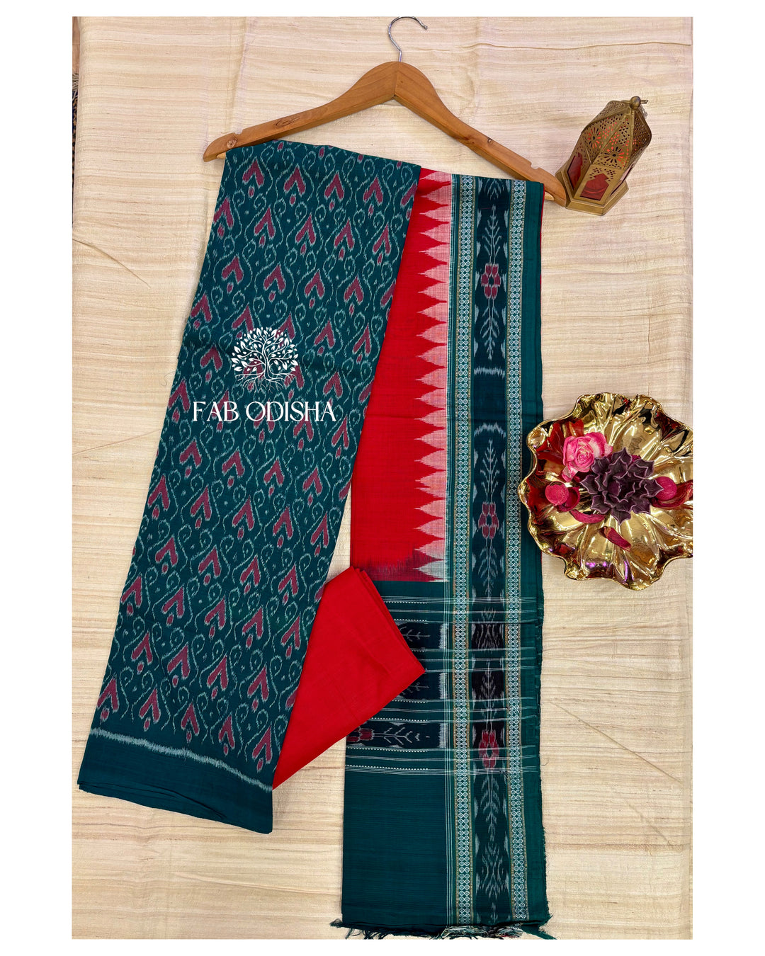 SAMBALPURI DOUBLE IKAT HANDWOVEN COTTON DRESS MATERIAL SET