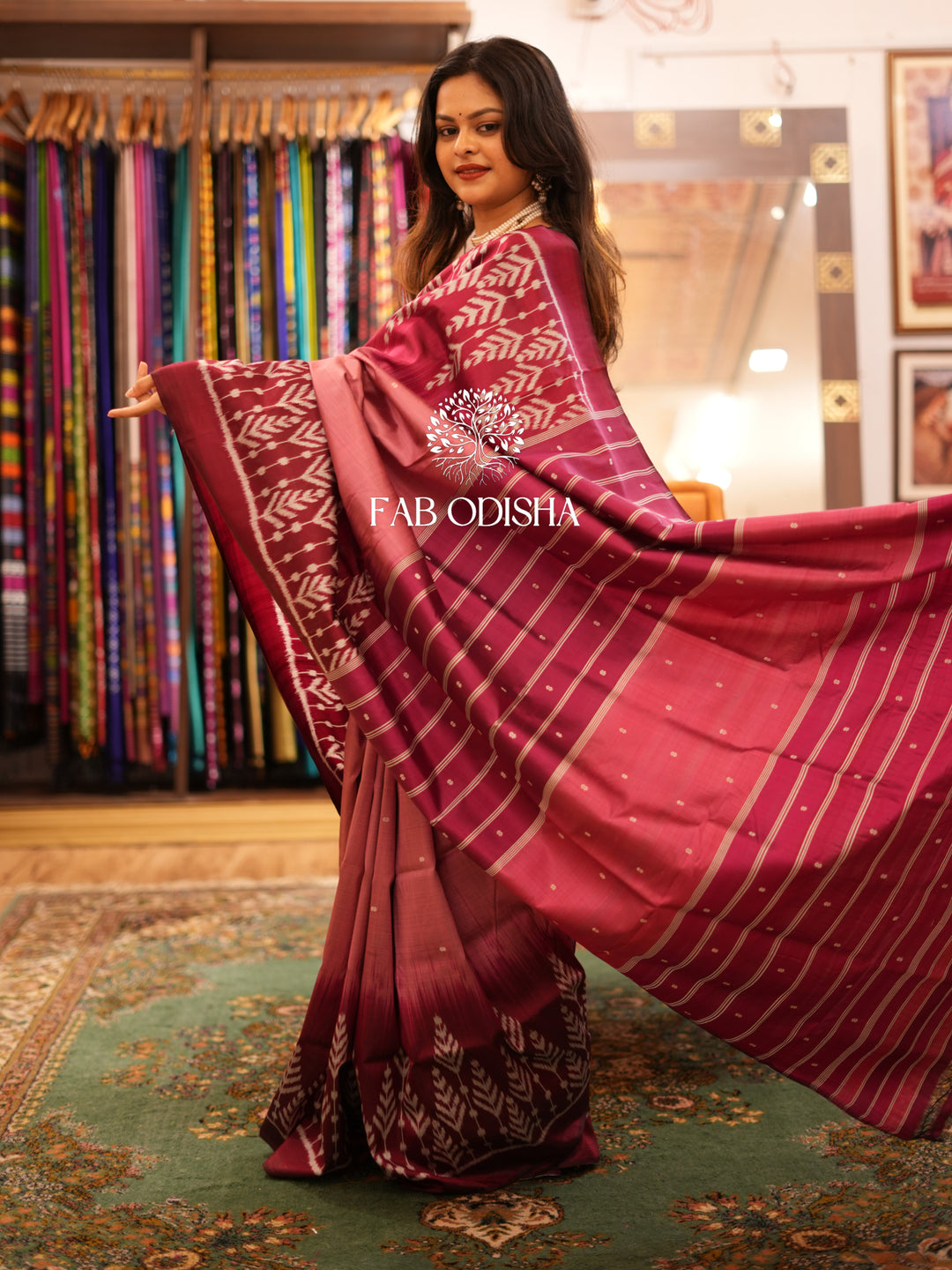 ROOPMATI PEACHY-PINK ELITE MULBERRY SILK SAREE