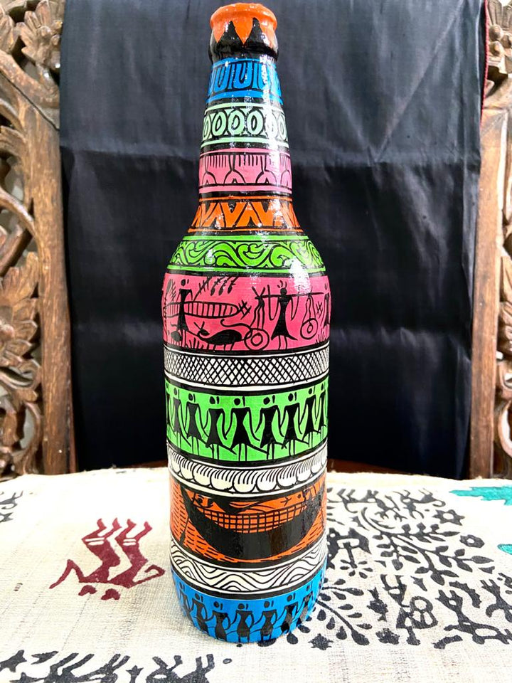 WARLI ART PATTACHITRA BOTTLE