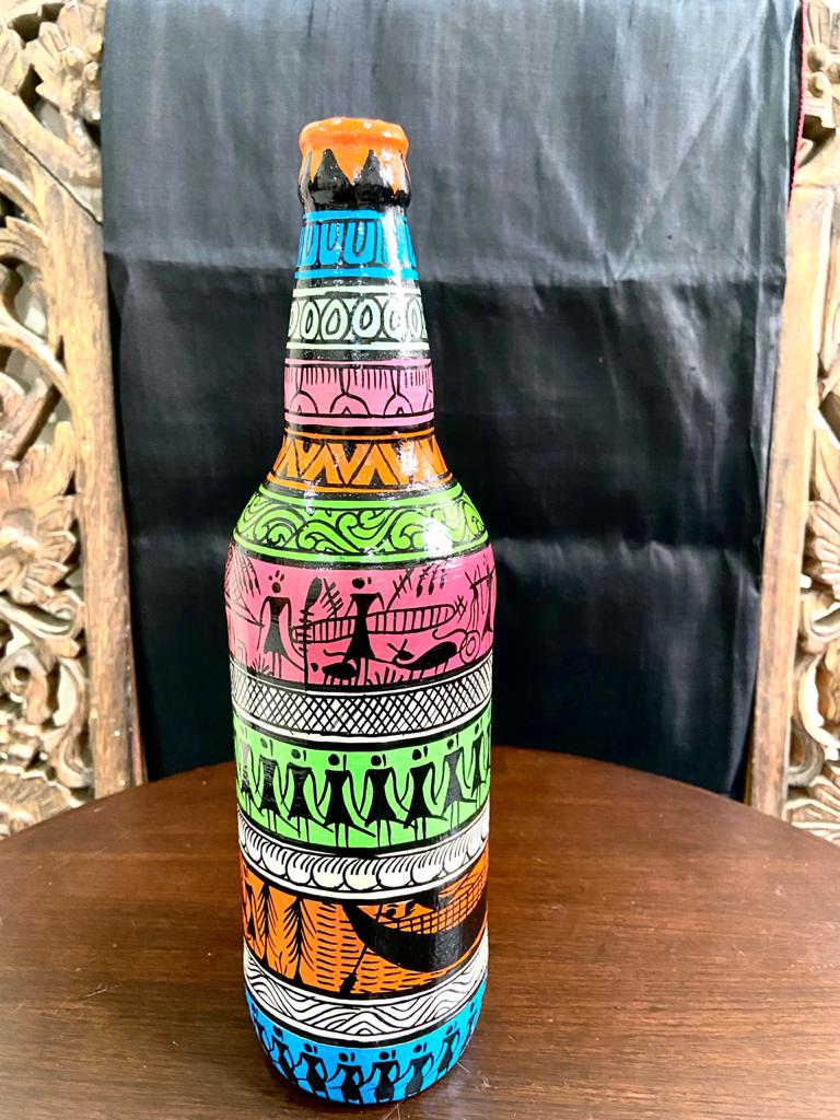 WARLI ART PATTACHITRA BOTTLE