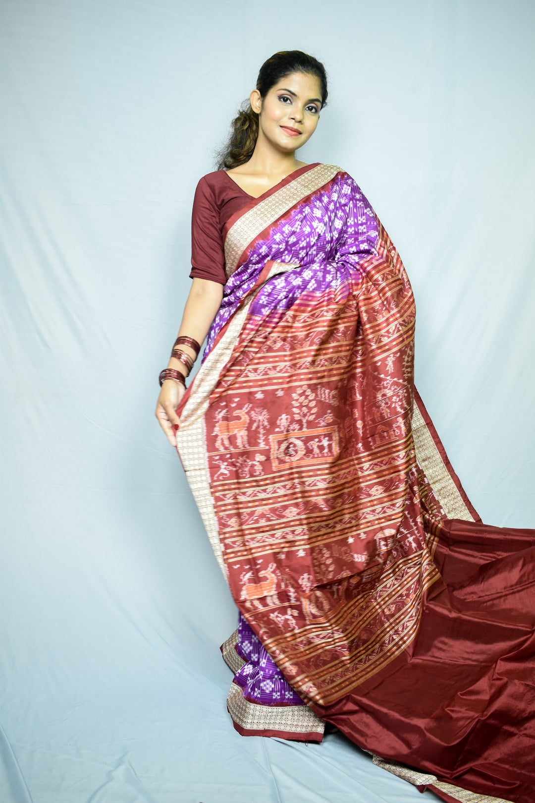 SAMBALPURI  GRAPE-PURPLE KOTHI  PASSAPALI SILK