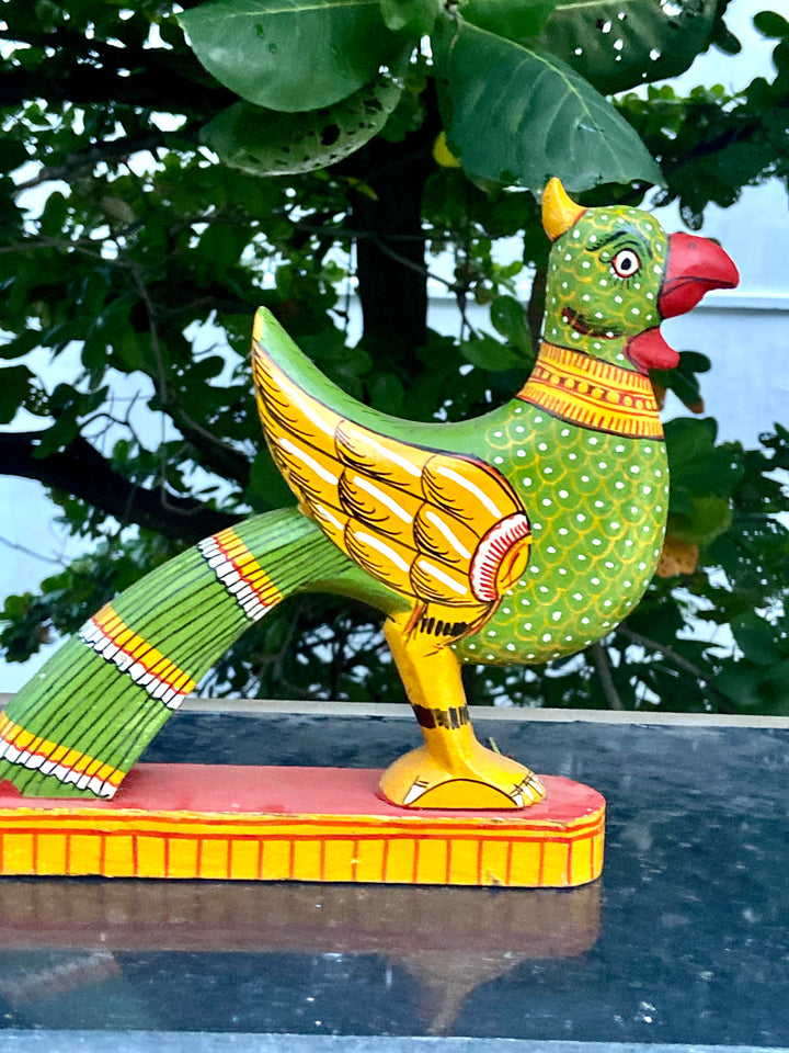 HANDCARVED/HANDPAINTED WOODEN BIRD STAND